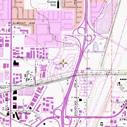 Topographic Map of Sunkist Gardens, CA