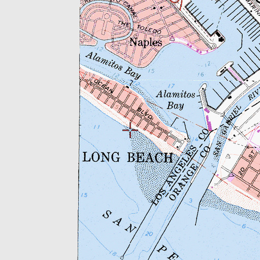 Topographic Map of Alamitos Bay State Park, CA