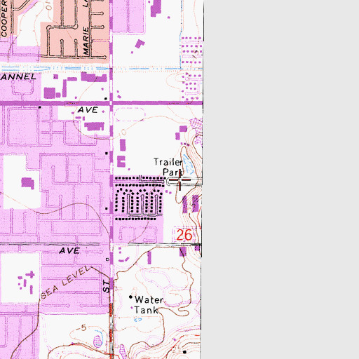 Topographic Map of Beachview Mobile Home Park, CA