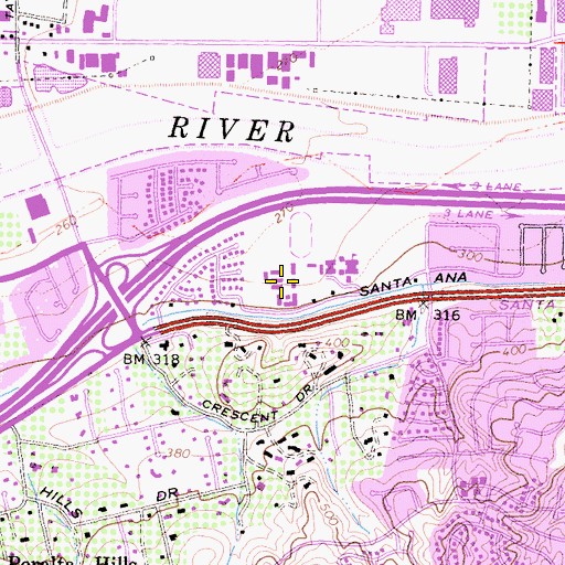 Topographic Map of Crescent Intermediate School, CA
