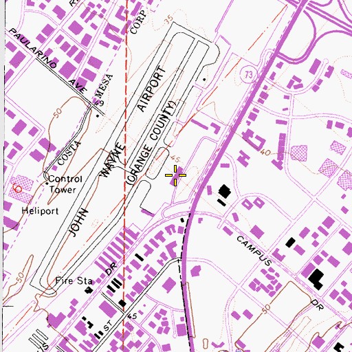 Topographic Map of Eddie Martin Terminal, CA