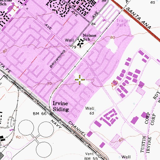 Topographic Map of Magnolia Park, CA