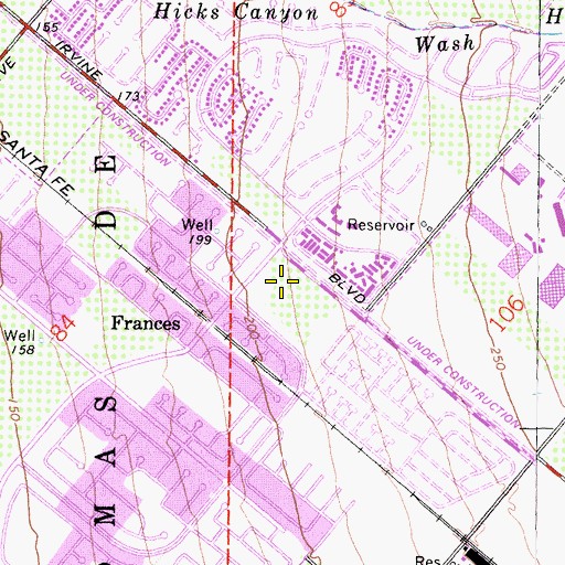 Topographic Map of Northwood Town Center Shopping Center, CA