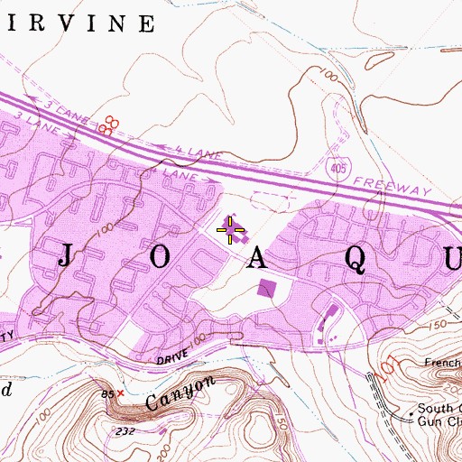 Topographic Map of Rancho San Joaquin Middle School, CA
