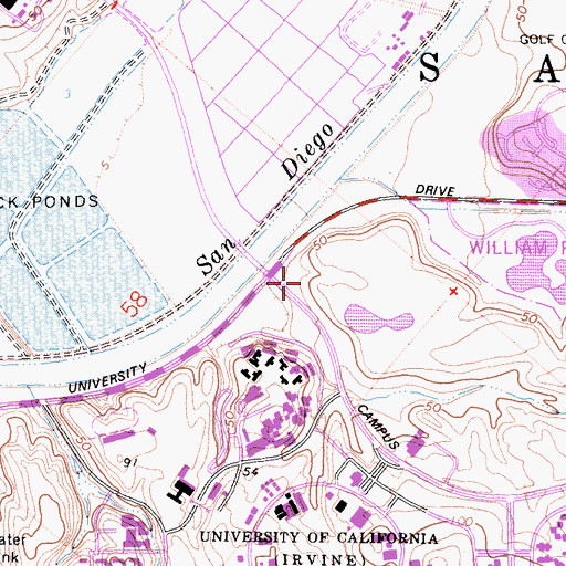 Topographic Map of Stanford Park, CA