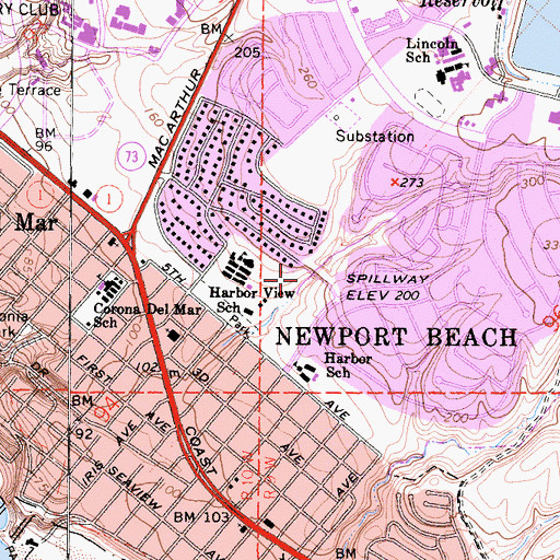 Topographic Map of Jasmine View Park, CA