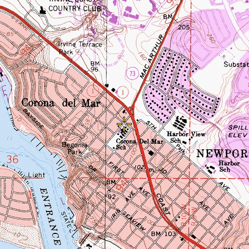 Topographic Map of Old School Park, CA