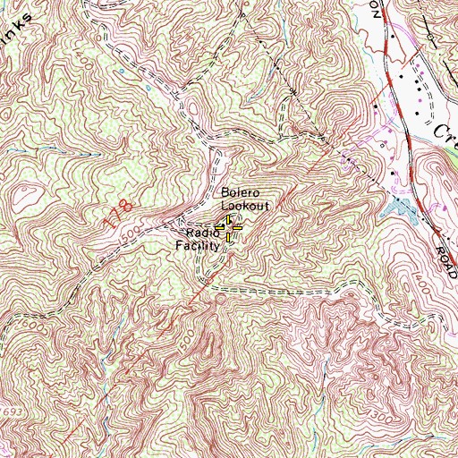 Topographic Map of Bolero Point, CA