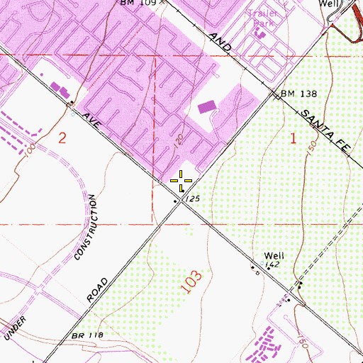 Topographic Map of Irvine Village Shopping Center, CA