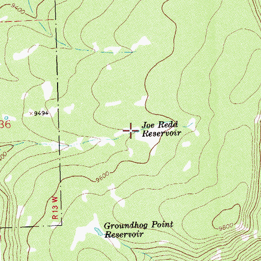 Topographic Map of Joe Redd Reservoir, CO