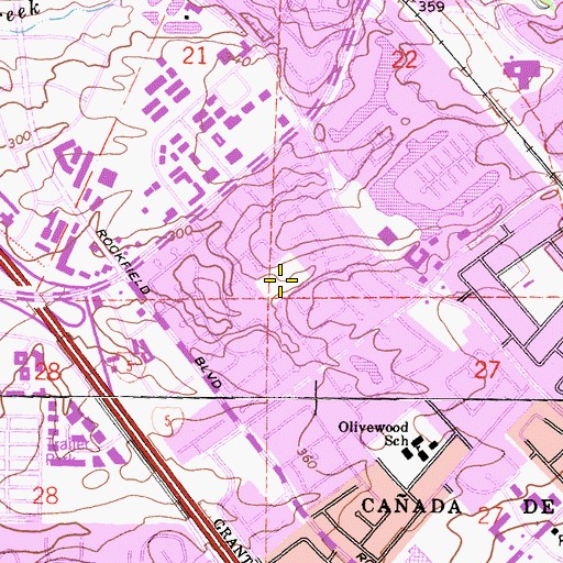 Topographic Map of Mountain View Park, CA
