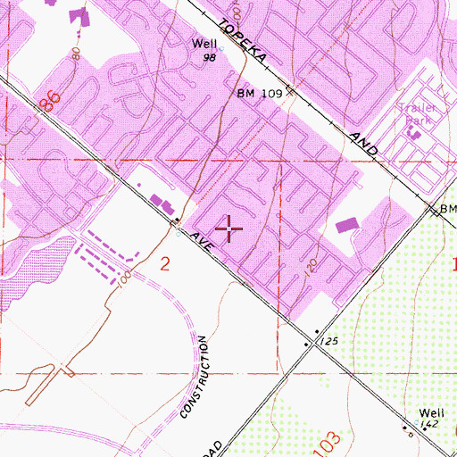 Topographic Map of Ranch Park, CA