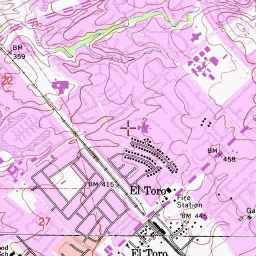 Topographic Map of Santiago Elementary School, CA