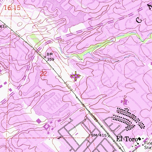 Topographic Map of Serrano Intermediate School, CA