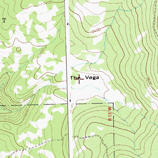 Topographic Map of The Vega, CO