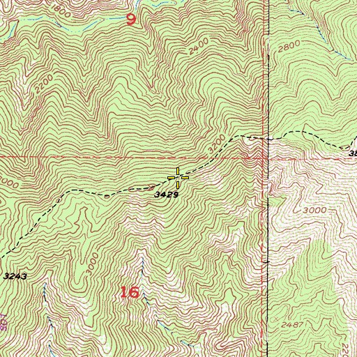 Topographic Map of Los Pinas Trail, CA
