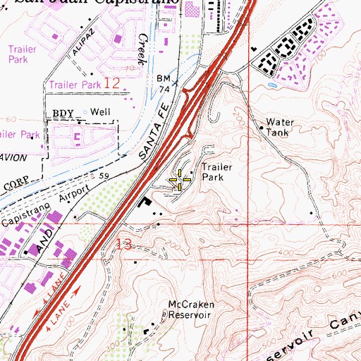 Topographic Map of Capistrano Terrace Mobile Home Park, CA