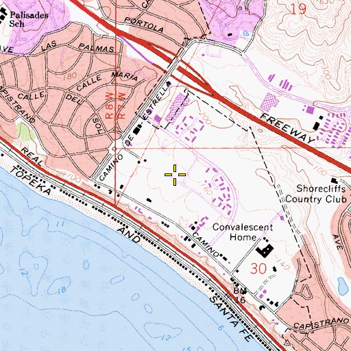 Topographic Map of Mira Costa Park, CA