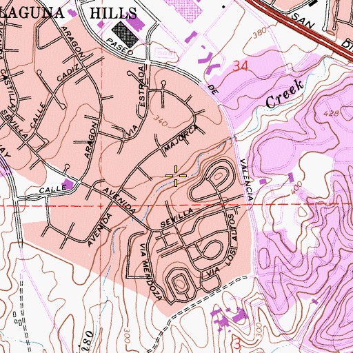 Topographic Map of Aliso Park, CA