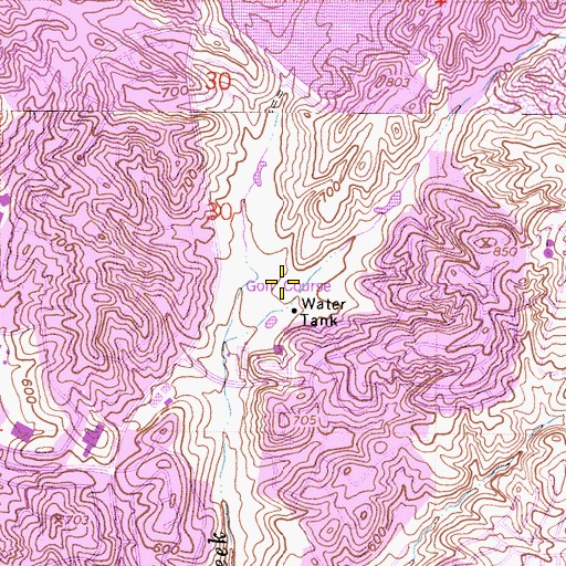 Topographic Map of Casta Del Sol Golf Course, CA