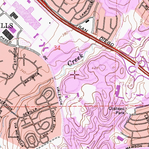 Topographic Map of Clarington Park, CA