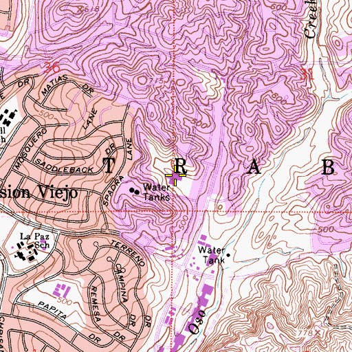 Topographic Map of De Portola Elementary School, CA
