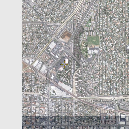 Aerial/Satellite Image of McComber Shopping Center, CA