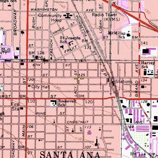 Topographic Map of Pacific Electric Sub-Station Number 14, CA