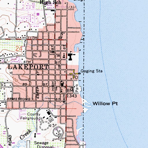 Topographic Map of Lakeport Full Gospel Assembly Church, CA