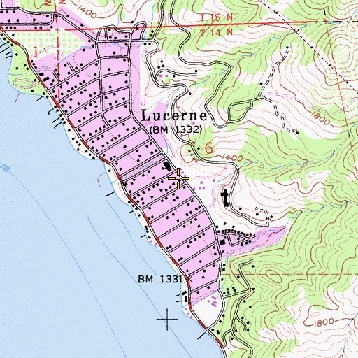 Topographic Map of Queen of the Rosary Catholic Church, CA