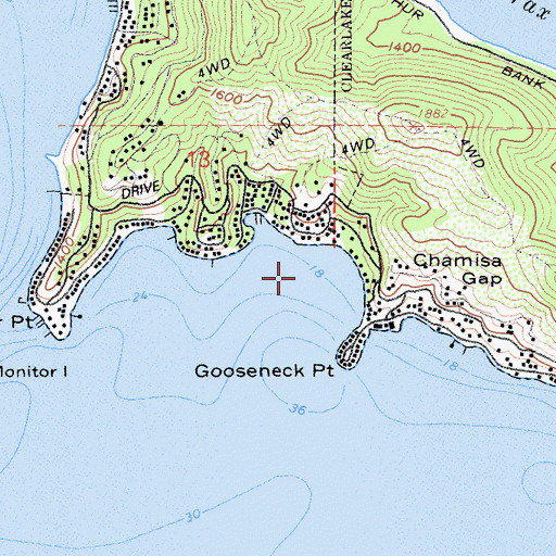 Topographic Map of Lily Cove, CA