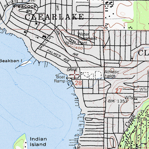 Topographic Map of South Shore Senior Citizens Center, CA