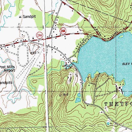 Topographic Map of Lake Fairlee Dam, VT
