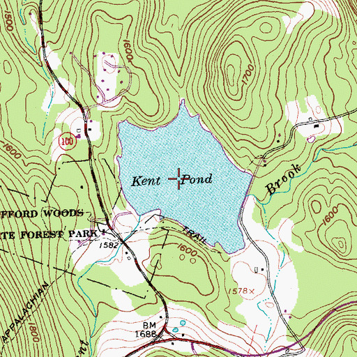 Topographic Map of Kent Pond Dam, VT