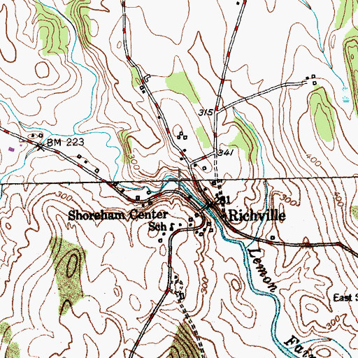 Topographic Map of Richville Pond, VT