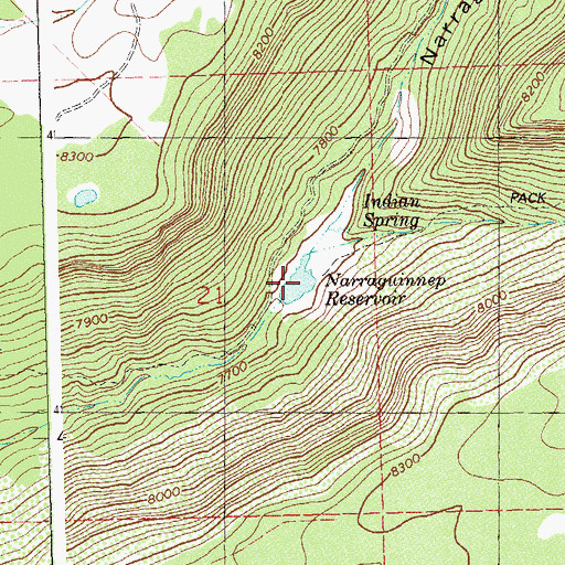 Topographic Map of Narraguinnep Reservoir, CO
