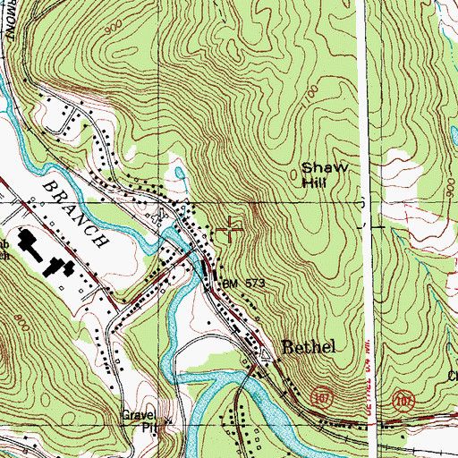Topographic Map of Bethel Mills Dam, VT