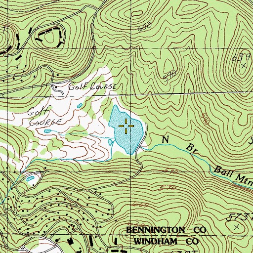 Topographic Map of Stratton Mountain Lake, VT