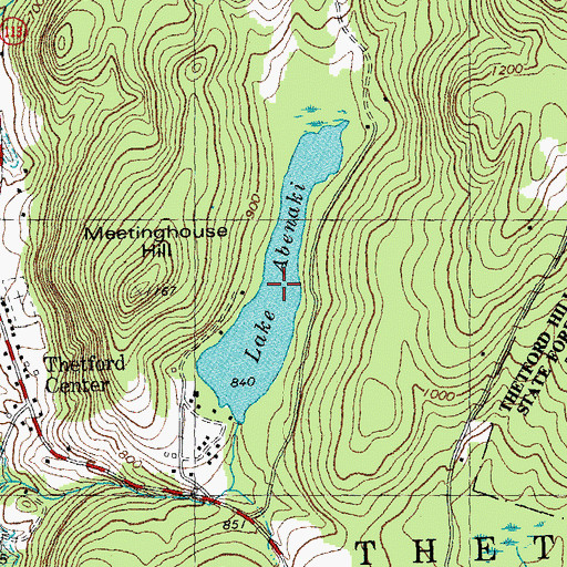 Topographic Map of Lake Abenaki, VT