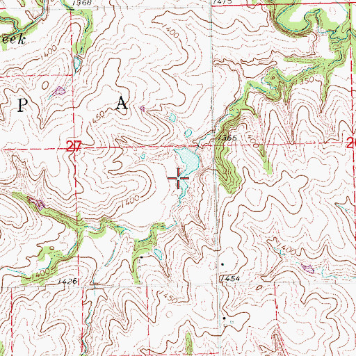 Topographic Map of Oak-Middle Reservoir 76-A, NE