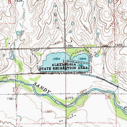 Topographic Map of Alexandria Reservoir, NE