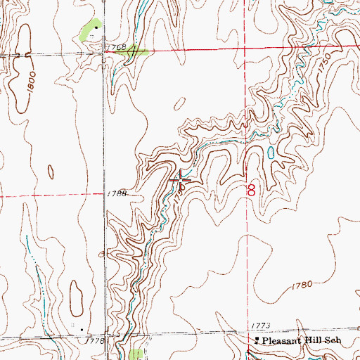 Topographic Map of Skalka Reservoir, NE