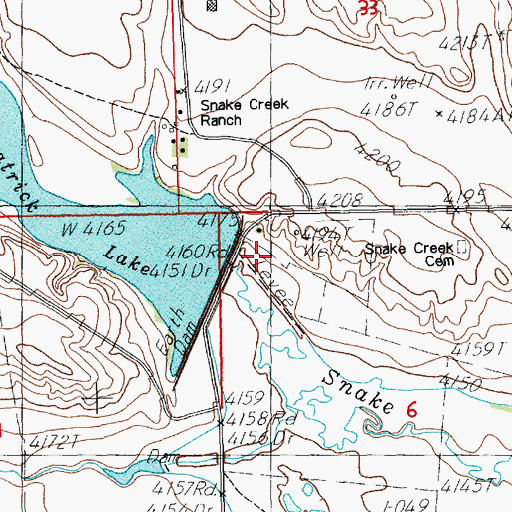 Topographic Map of Elmore Dam, NE