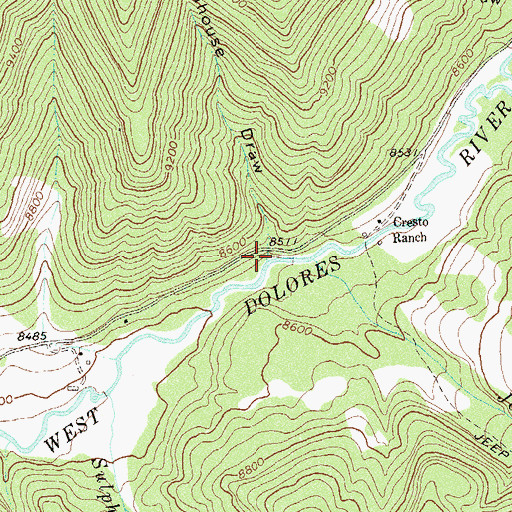 Topographic Map of Schoolhouse Draw, CO