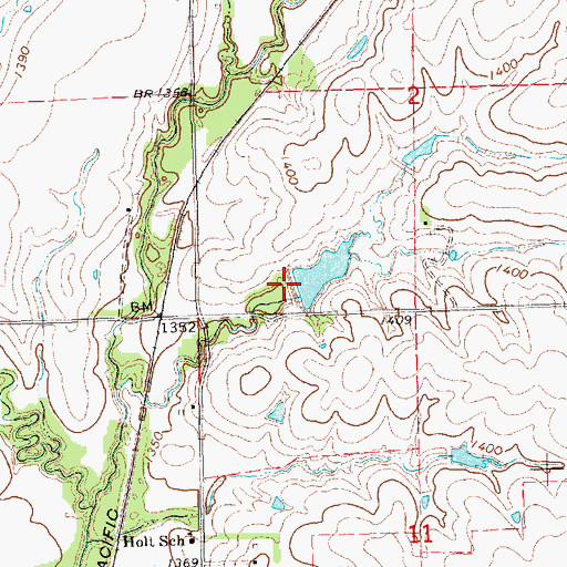 Topographic Map of Little Indian Creek Dam 13-A, NE