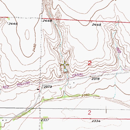 Topographic Map of Dry Creek Reservoir 8-A, NE