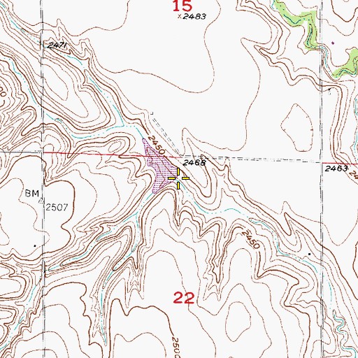 Topographic Map of Dry Creek Dam 5-A, NE