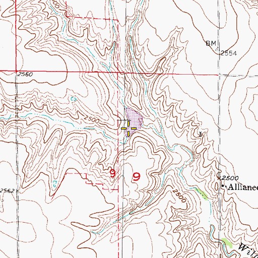 Topographic Map of Dry Creek Reservoir 3-A, NE