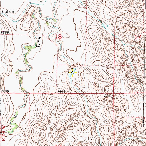 Topographic Map of Dry Creek South Reservoir 2-A, NE