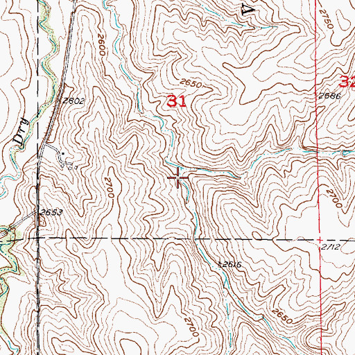 Topographic Map of Dry Creek South Reservoir 3-A, NE